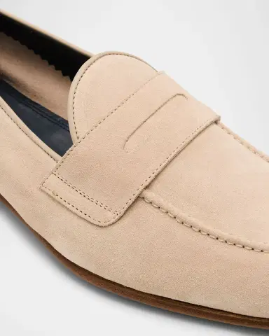 Brioni Men's Suede Penny Loafers | Thumbnail 4