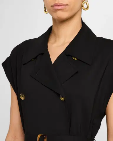 Argent Double-Breasted Stretch Crepe Trench Dress | Thumbnail 4 Argent Double-Breasted Stretch Crepe Trench Dress | Thumbnail 4