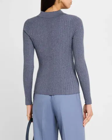 Argent Ribbed Spread-Collar Sweater | Thumbnail 2