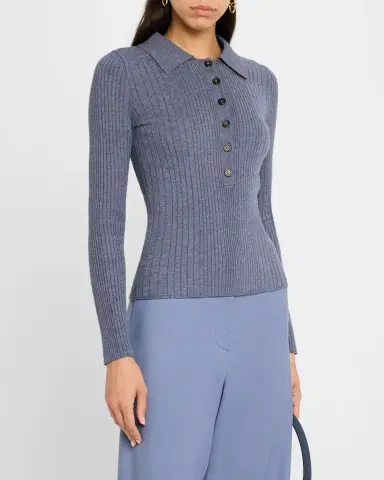 Argent Ribbed Spread-Collar Sweater | Thumbnail 3