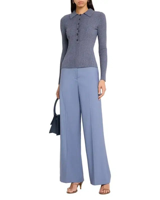 Ribbed Spread-Collar Sweater Ribbed Spread-Collar Sweater