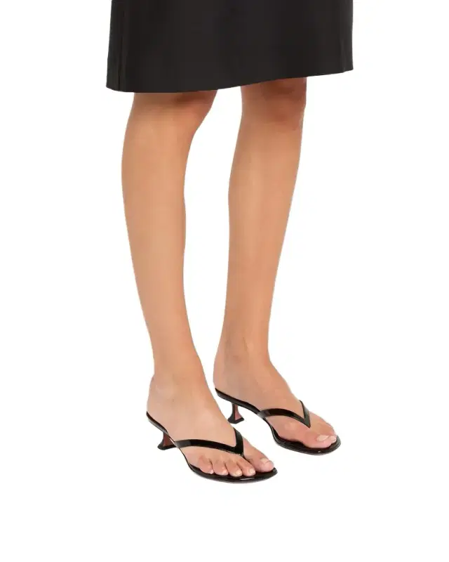 Amina Muaddi Juliette Patent Kitten Thong Sandals