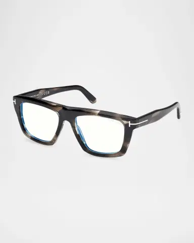 TOM FORD Men's FT6059-BM Acetate Rectangle Blue-Block Optical Frames | Thumbnail 2 TOM FORD Men's FT6059-BM Acetate Rectangle Blue-Block Optical Frames | Thumbnail 2