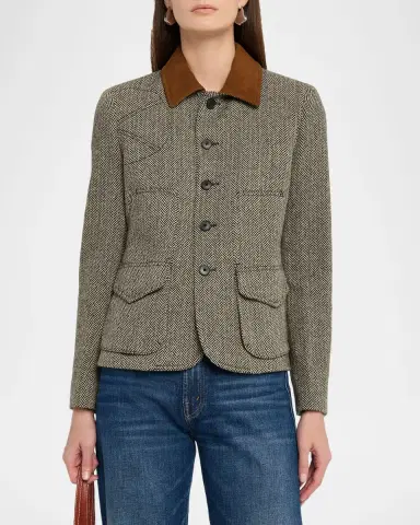Polo Ralph Lauren Suede-Trim Herringbone Jacket | Thumbnail 2