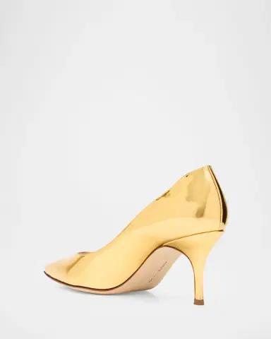 Manolo Blahnik Kietta Metallic Leather Stiletto Pumps | Thumbnail 3