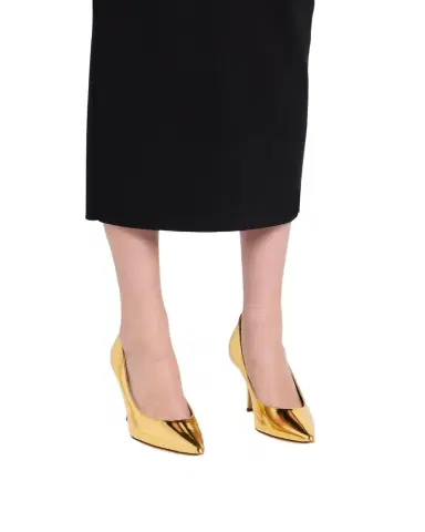 Manolo Blahnik Kietta Metallic Leather Stiletto Pumps | Thumbnail 1