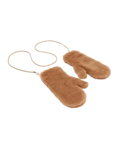 Max Mara Camel Teddy Fabric Mittens | Thumbnail 2 Max Mara Camel Teddy Fabric Mittens | Thumbnail 2