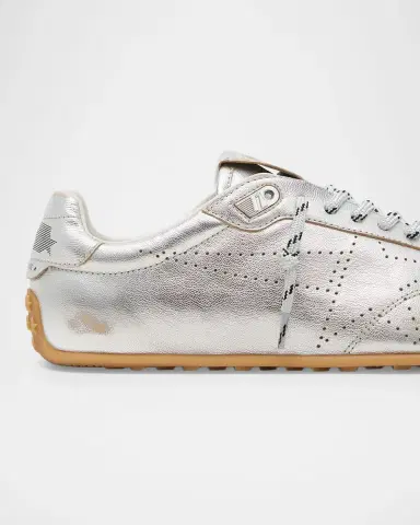 Golden Goose Men's Marathon Speed Metallic Leather Low-Top Sneakers | Thumbnail 4 Golden Goose Men's Marathon Speed Metallic Leather Low-Top Sneakers | Thumbnail 4