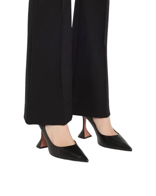 Amina Muaddi Ami Pointed Leather Pumps