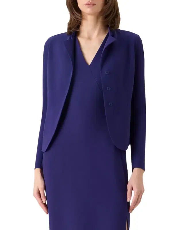 Akris Hamer Bi-Stretch Wool Double-Face Short Jacket