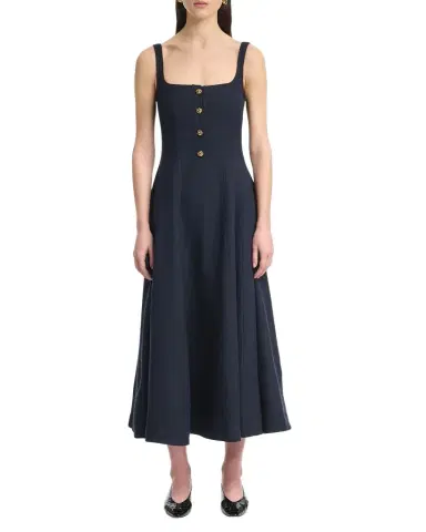 Altuzarra Orrie Sleeveless Linen-Blend Tea-Length Dress | Thumbnail 1 Altuzarra Orrie Sleeveless Linen-Blend Tea-Length Dress | Thumbnail 1