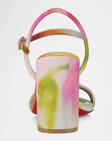 Christian Louboutin 85mm Jane Tie-Dye Satin Sandals | Thumbnail 2