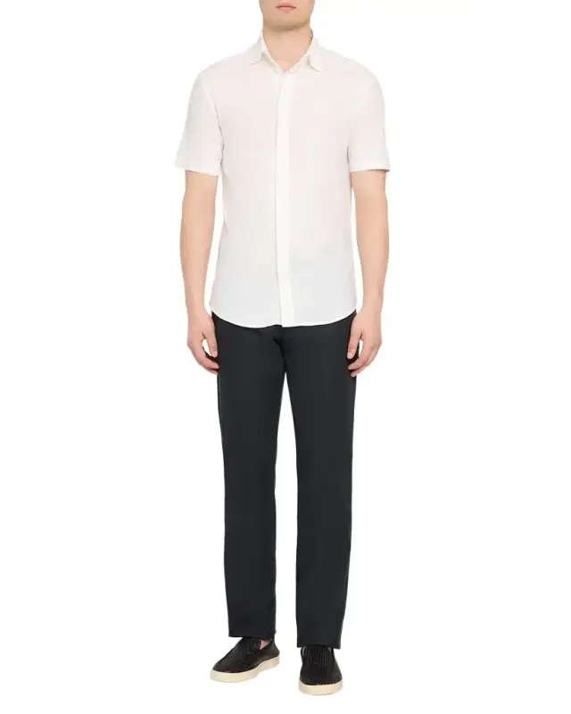 Emporio Armani Men's Cotton Concealed Placket Short-Sleeve Shirt