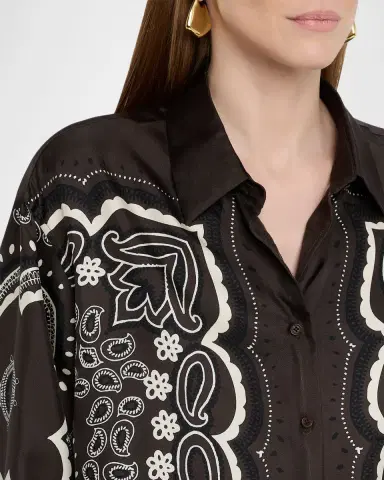 Nili Lotan Alfie Silk Shirt | Thumbnail 4 Nili Lotan Alfie Silk Shirt | Thumbnail 4