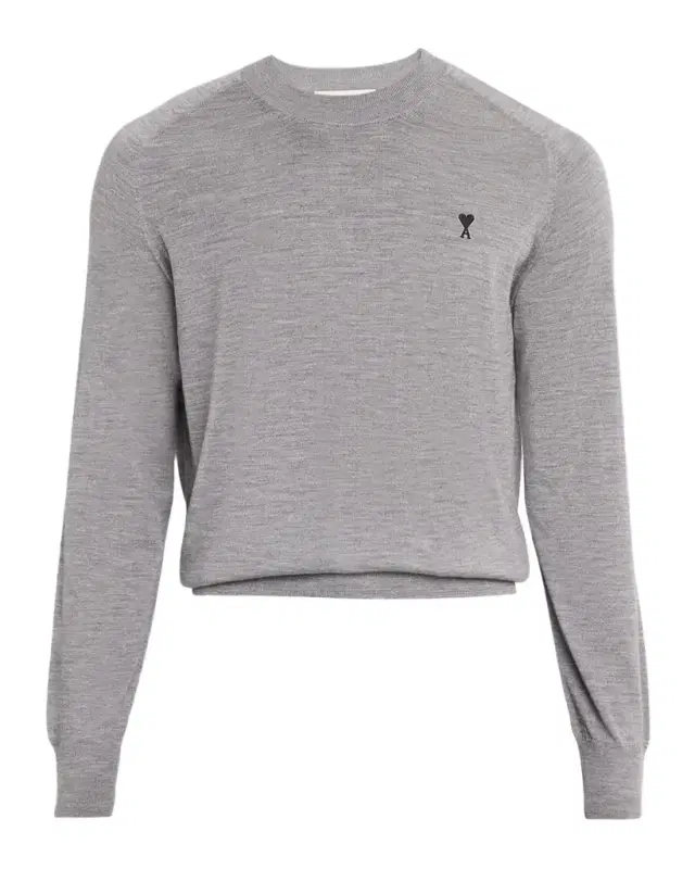 Ami Paris Men 's Wool Ami de Coeur Crewneck Sweater