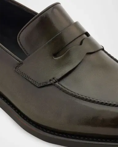 Ferragamo Men's Brandy Tramezza Leather Penny Loafers | Thumbnail 3 Ferragamo Men's Brandy Tramezza Leather Penny Loafers | Thumbnail 3