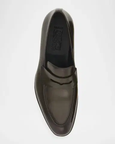 Ferragamo Men's Brandy Tramezza Leather Penny Loafers | Thumbnail 4 Ferragamo Men's Brandy Tramezza Leather Penny Loafers | Thumbnail 4