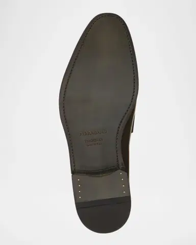 Ferragamo Men's Brandy Tramezza Leather Penny Loafers | Thumbnail 5 Ferragamo Men's Brandy Tramezza Leather Penny Loafers | Thumbnail 5