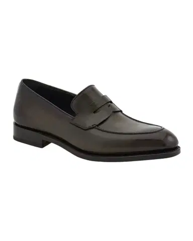 Ferragamo Men's Brandy Tramezza Leather Penny Loafers | Thumbnail 1 Ferragamo Men's Brandy Tramezza Leather Penny Loafers | Thumbnail 1