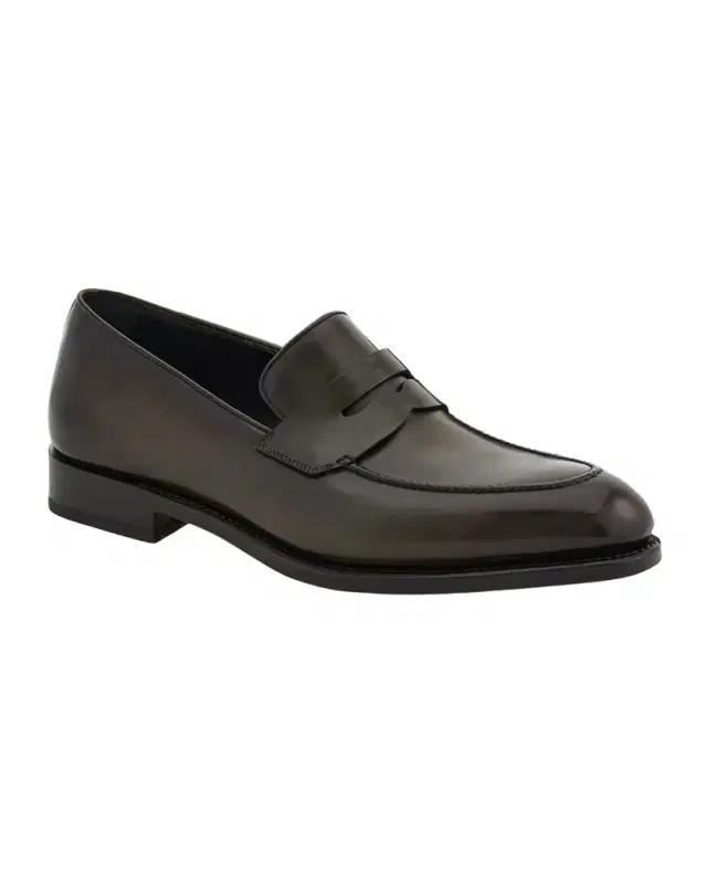 Men 's Brandy Tramezza Leather Penny Loafers