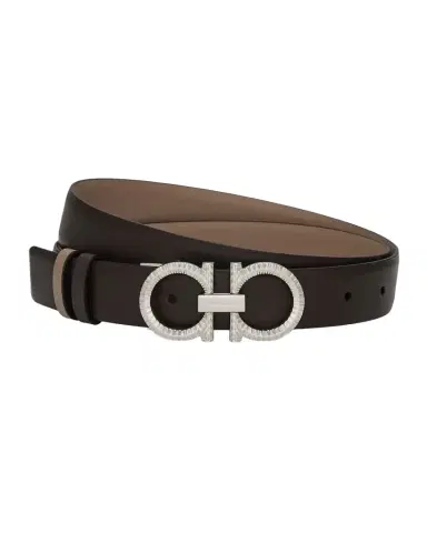 Ferragamo Reversible Leather Hammered Gancini Belt | Thumbnail 1