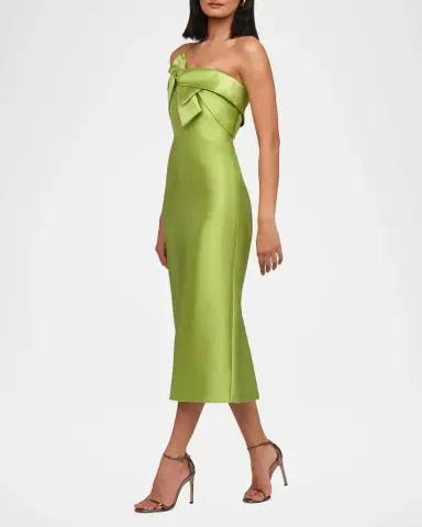 THEIA Aliana Strapless Bow-Front Mikado Midi Dress | Thumbnail 3 THEIA Aliana Strapless Bow-Front Mikado Midi Dress | Thumbnail 3
