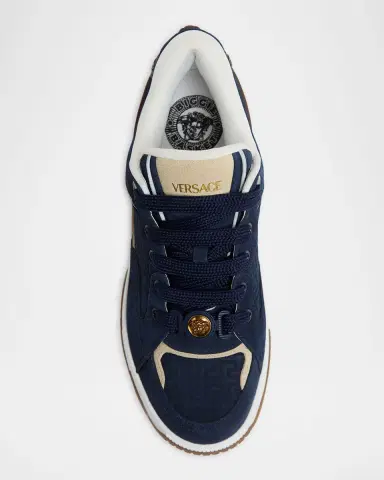 Versace Men's Suede La Geeca Mid-Top Sneakers | Thumbnail 5 Versace Men's Suede La Geeca Mid-Top Sneakers | Thumbnail 5