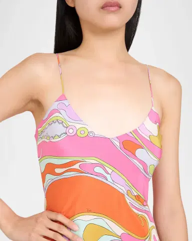 PUCCI Orchidee Silk Crepe De Chine Maxi Dress | Thumbnail 4