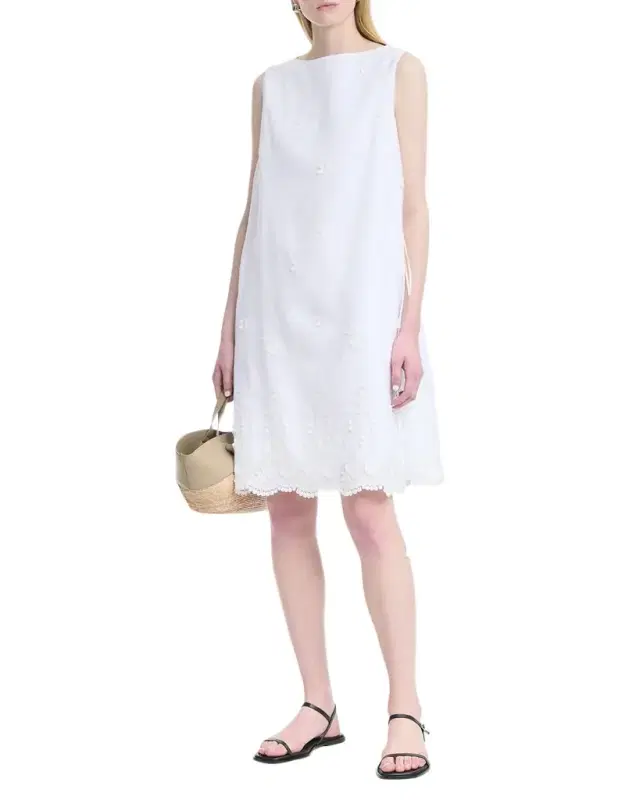 Frida Floral Crochet Sleeveless Shift Dress