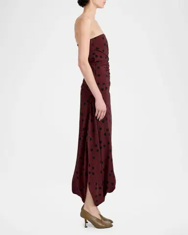 Proenza Schouler Nayara Printed Dot Stetch Viscose Dress | Thumbnail 6 Proenza Schouler Nayara Printed Dot Stetch Viscose Dress | Thumbnail 6