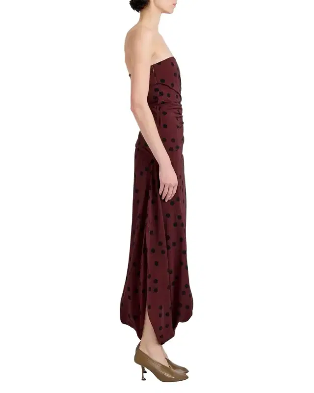 Proenza Schouler Nayara Printed Dot Stetch Viscose Dress