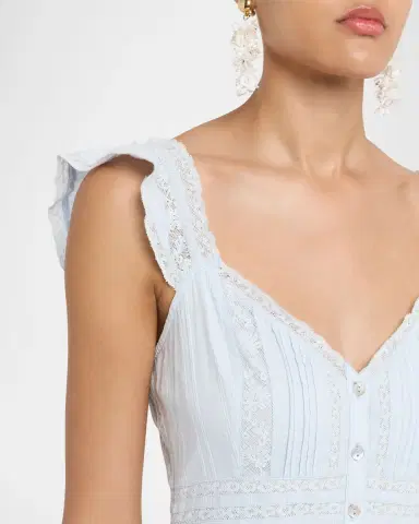 LoveShackFancy Kailette Button-Front Maxi Dress | Thumbnail 4