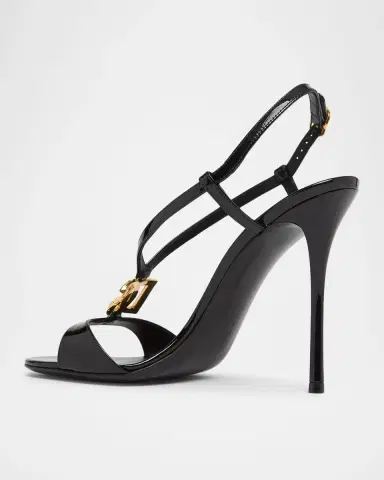 Dolce & Gabbana 105mm DG Leather Ankle-Strap Sandals | Thumbnail 3 Dolce & Gabbana 105mm DG Leather Ankle-Strap Sandals | Thumbnail 3