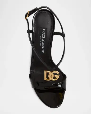 Dolce & Gabbana 105mm DG Leather Ankle-Strap Sandals | Thumbnail 5 Dolce & Gabbana 105mm DG Leather Ankle-Strap Sandals | Thumbnail 5