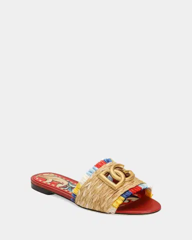 Dolce & Gabbana Braided Raffia DG Slide Sandals | Thumbnail 3 Dolce & Gabbana Braided Raffia DG Slide Sandals | Thumbnail 3