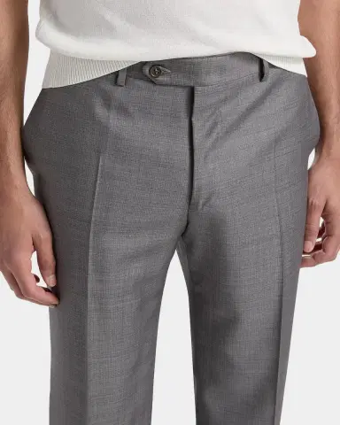 Canali Men's Denim-Effect Wool Straight Leg Trousers | Thumbnail 5 Canali Men's Denim-Effect Wool Straight Leg Trousers | Thumbnail 5