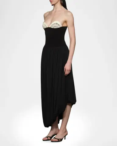 Et Ochs Noa Strapless Crochet-Trim Maxi Dress | Thumbnail 3
