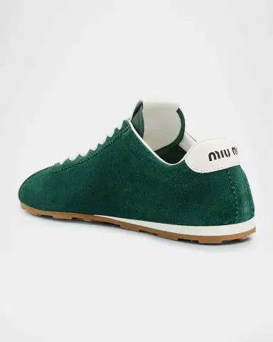 Miu Miu Suede Bicolor Retro Trainer Sneakers | Thumbnail 3 Miu Miu Suede Bicolor Retro Trainer Sneakers | Thumbnail 3