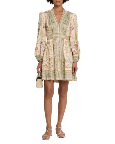Zimmermann Roselight Plunge Mini Dress | Thumbnail 1 Zimmermann Roselight Plunge Mini Dress | Thumbnail 1