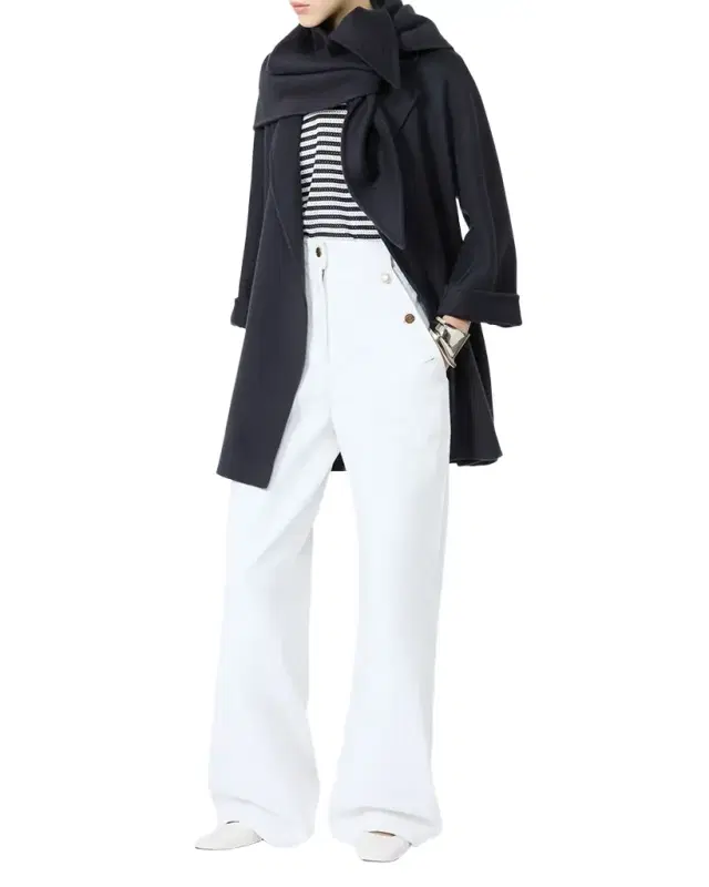 High-Rise Cotton Twill Wide-Leg Sailor Pants