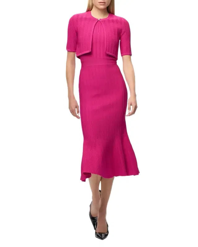 Herve Leger Annie Pointelle Rib-Knit Bolero