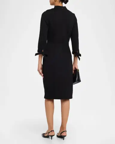 Misook Bow-Cuff LuxeStretch Ponte Dress | Thumbnail 2 Misook Bow-Cuff LuxeStretch Ponte Dress | Thumbnail 2