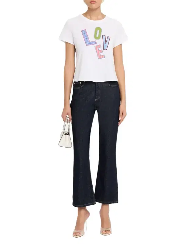Love Collage Patch Cotton T-Shirt