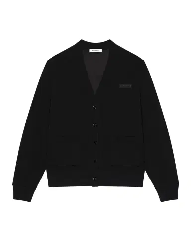 Givenchy Men's Lined Cotton Knit Cardigan with Label | Thumbnail 2 Givenchy Men's Lined Cotton Knit Cardigan with Label | Thumbnail 2