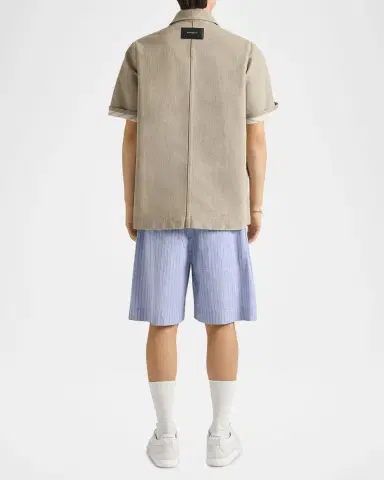 Givenchy Men's Couture Seam Twill Short-Sleeve Shirt | Thumbnail 2 Givenchy Men's Couture Seam Twill Short-Sleeve Shirt | Thumbnail 2