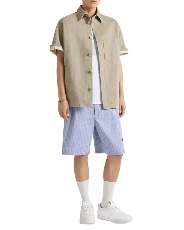 Givenchy Men 's Couture Seam Twill Short-Sleeve Shirt
