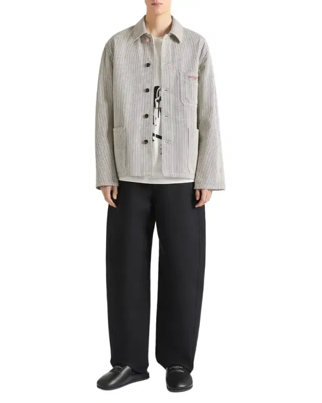 Givenchy Men 's Couture Seam Stripe Denim Jacket