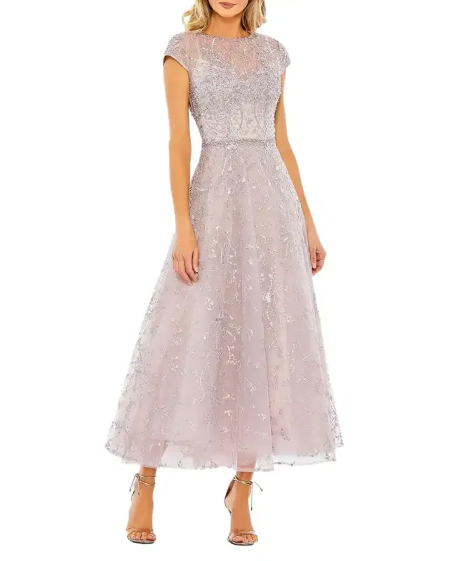 Mac Duggal Embellished A-Line Midi Dress