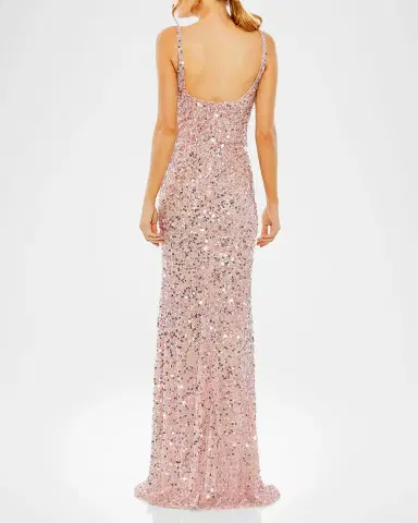 Mac Duggal Petite Sequin-Embellished Slip Gown | Thumbnail 2