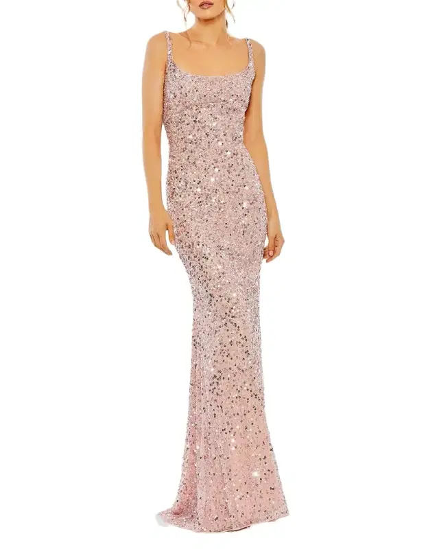 Petite Sequin-Embellished Slip Gown